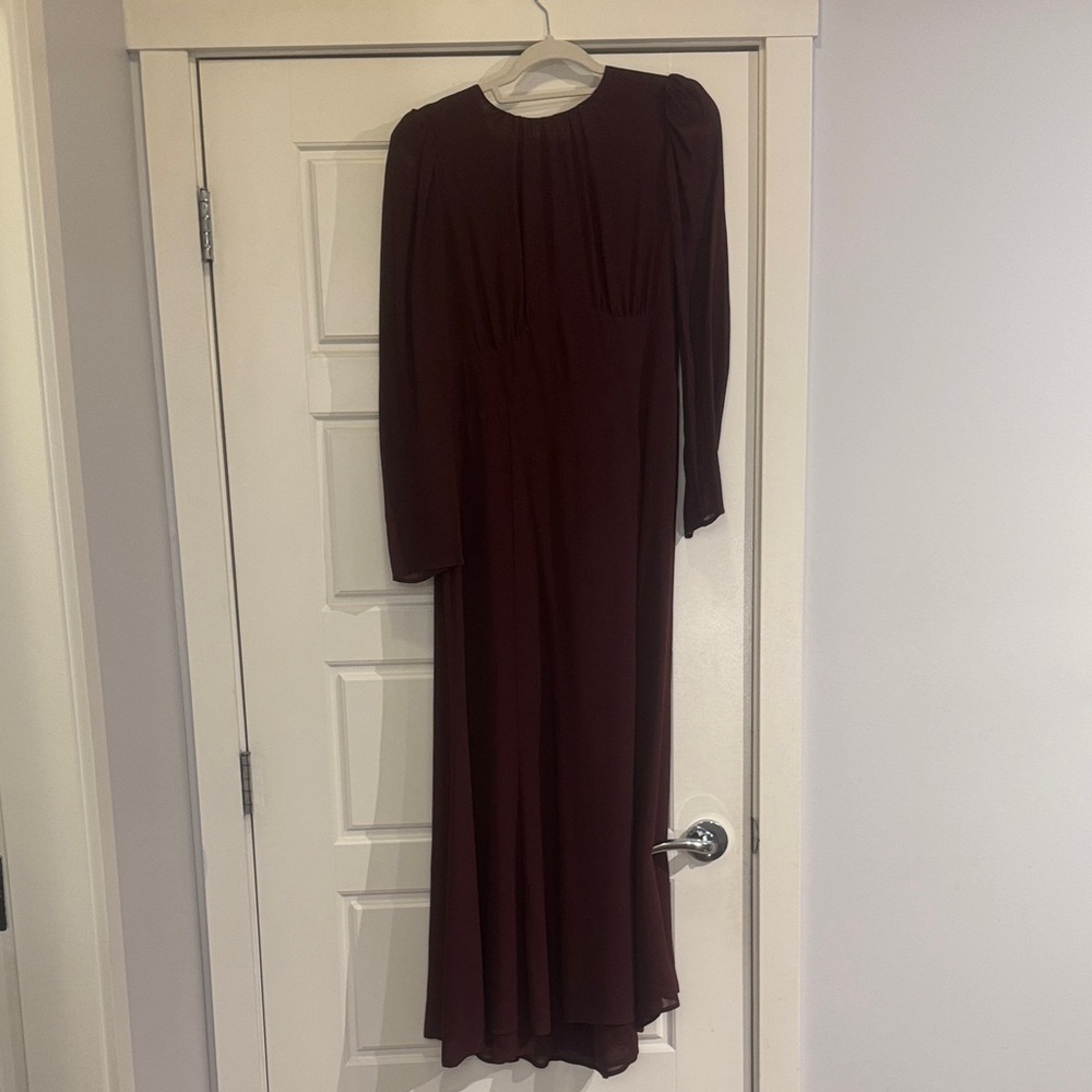 Reformation Deep Red/burgundy  Long Sleeve Dress